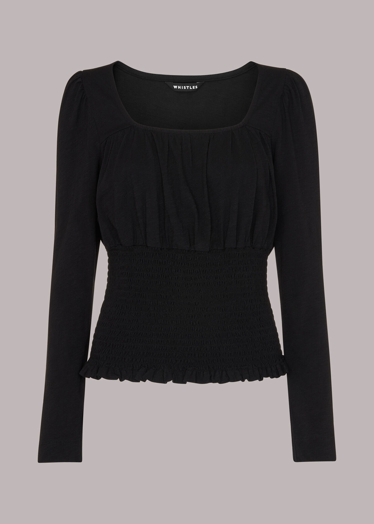 Square Neck Shirred Top